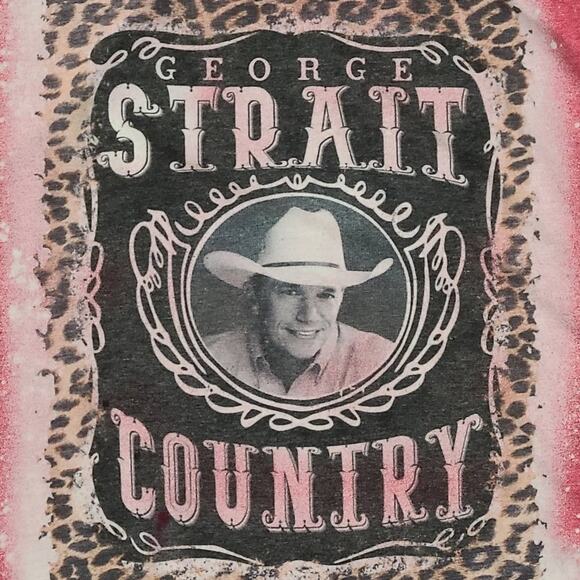 Red George Straight bleached leopard or cheetah Shirt size large - Picture 3 of 5